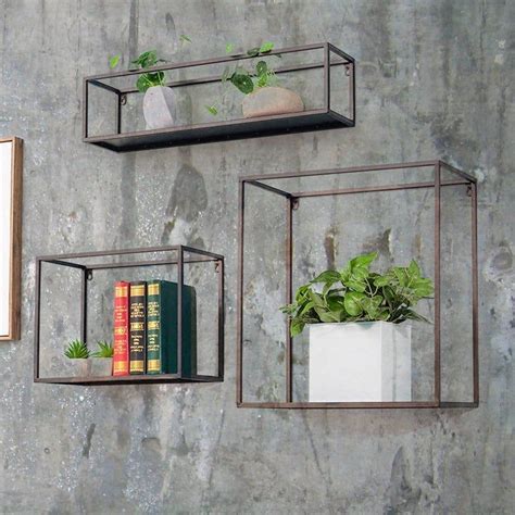 black square box metal shelving glass bottom|wayfair square metal shelves.